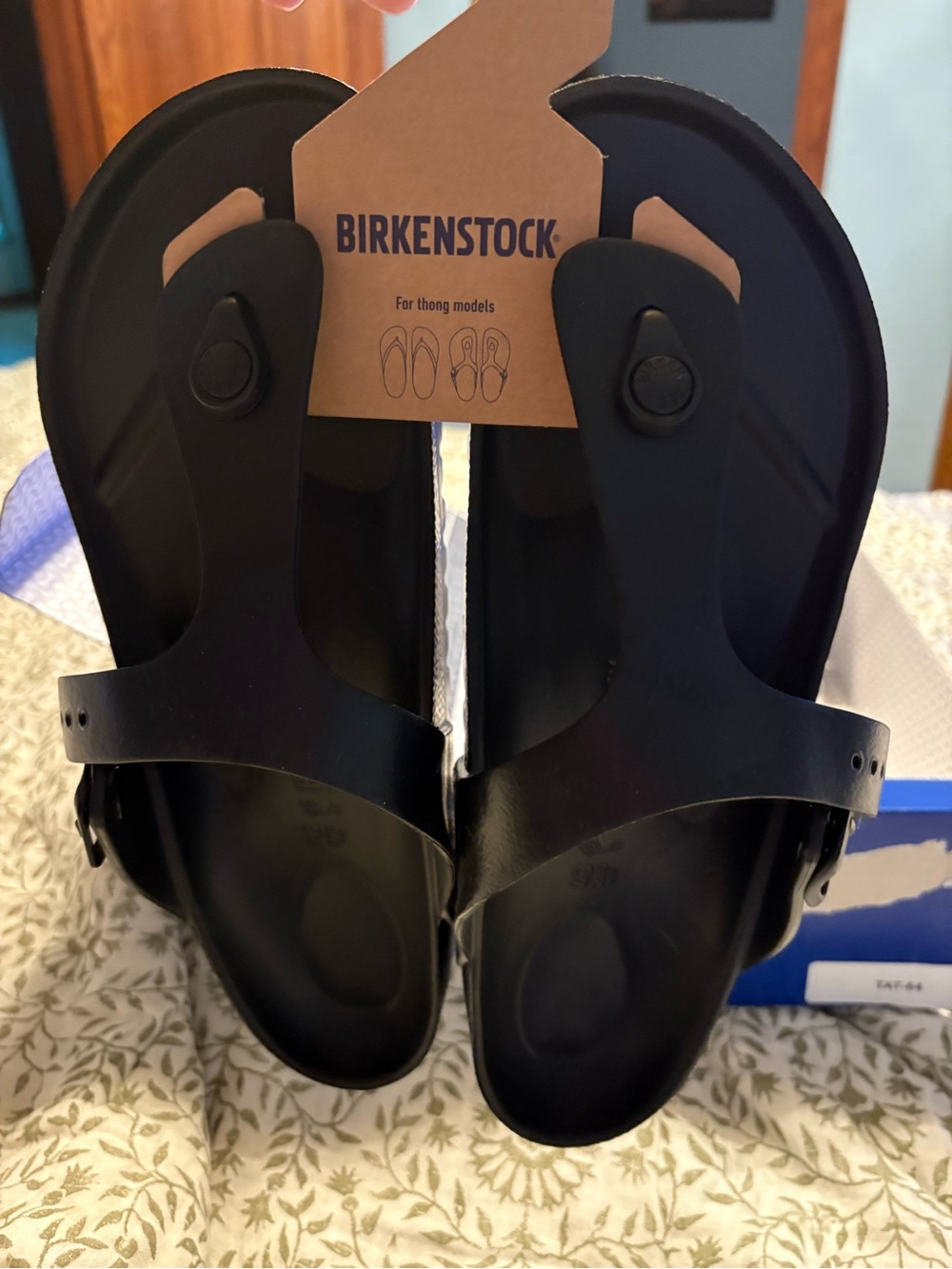 Birkenstock Men's Black Thong Sandals Rubber Footbed